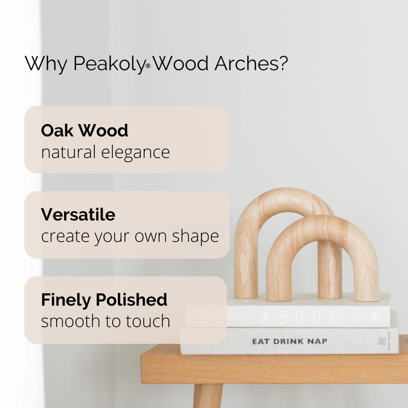 PEAKOLY Wood Arch Decorative Objects - Suitable for Coffee Table Decor  Neutral Home Decor for Shelves  Shelf Decor Aesthetic  Modern Bookshelf Decor  Entryway Decor  Home Decorations for Living Room - Image 2